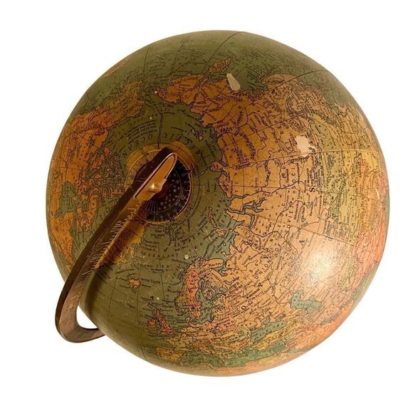 Vintage Replogle 12 Inch Mid-Century Standard Globe On Metal Base~See Details - Picture 6 of 15